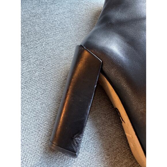 Paul Andrew Leather Ankle Heel Boot Black Slip-on Sz 38 US 8 - Picture 7 of 14